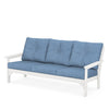 Vineyard Deep Seating Sofa Vintage White Frame Sky Blue Cushions