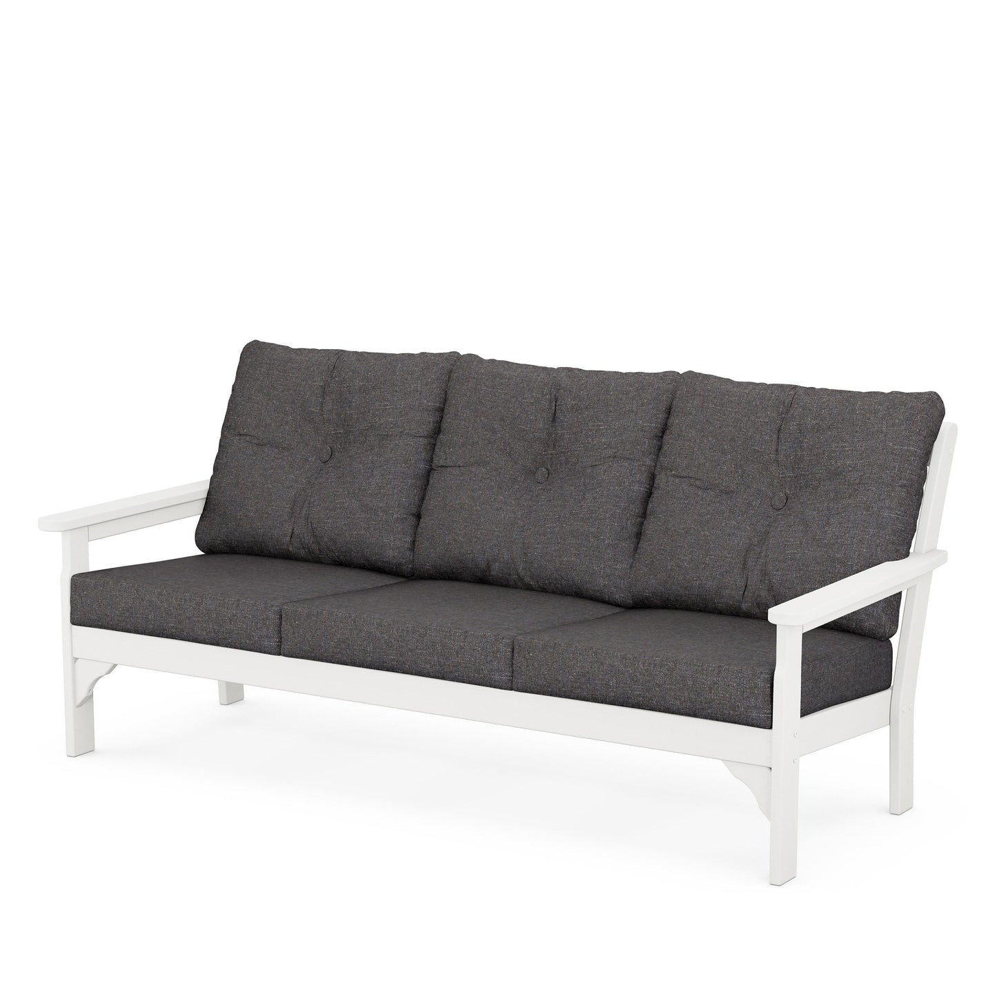 Vineyard Deep Seating Sofa White Frame Ash Charcoal Cushions, image 4