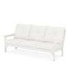 Vineyard Deep Seating Sofa White Frame Natural Linen Cushions