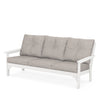 Vineyard Deep Seating Sofa White Frame Weathered Tweed Cushions