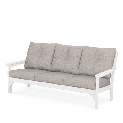 
                  Vineyard Deep Seating Sofa White Frame Weathered Tweed Cushions - Image 82
                