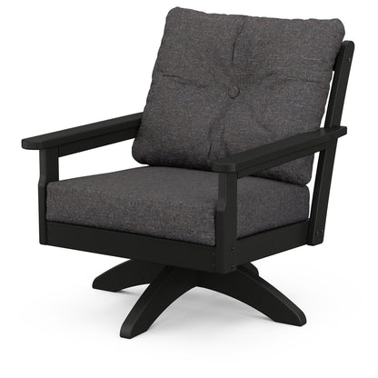 
                  Vineyard Deep Seating Swivel Chair Black Frame Ash Charcoal Cushions - Image 4
                