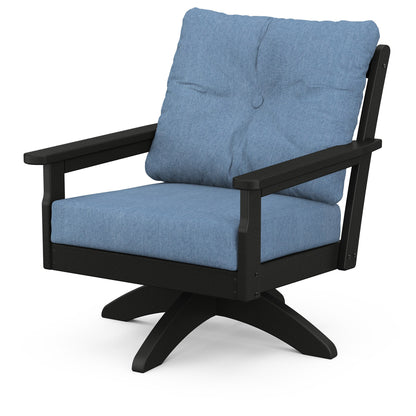
                  Vineyard Deep Seating Swivel Chair Black Frame Sky Blue Cushions - Image 55
                