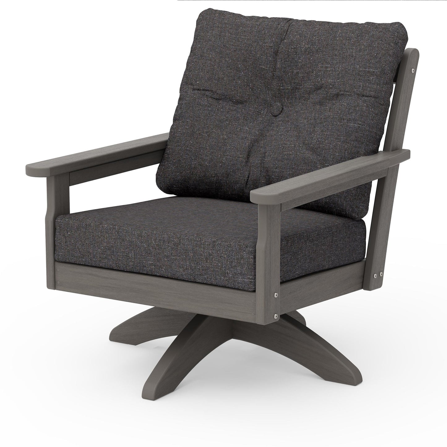 Vineyard Deep Seating Swivel Chair Driftwood Frame Ash Charcoal Cushions, image 15