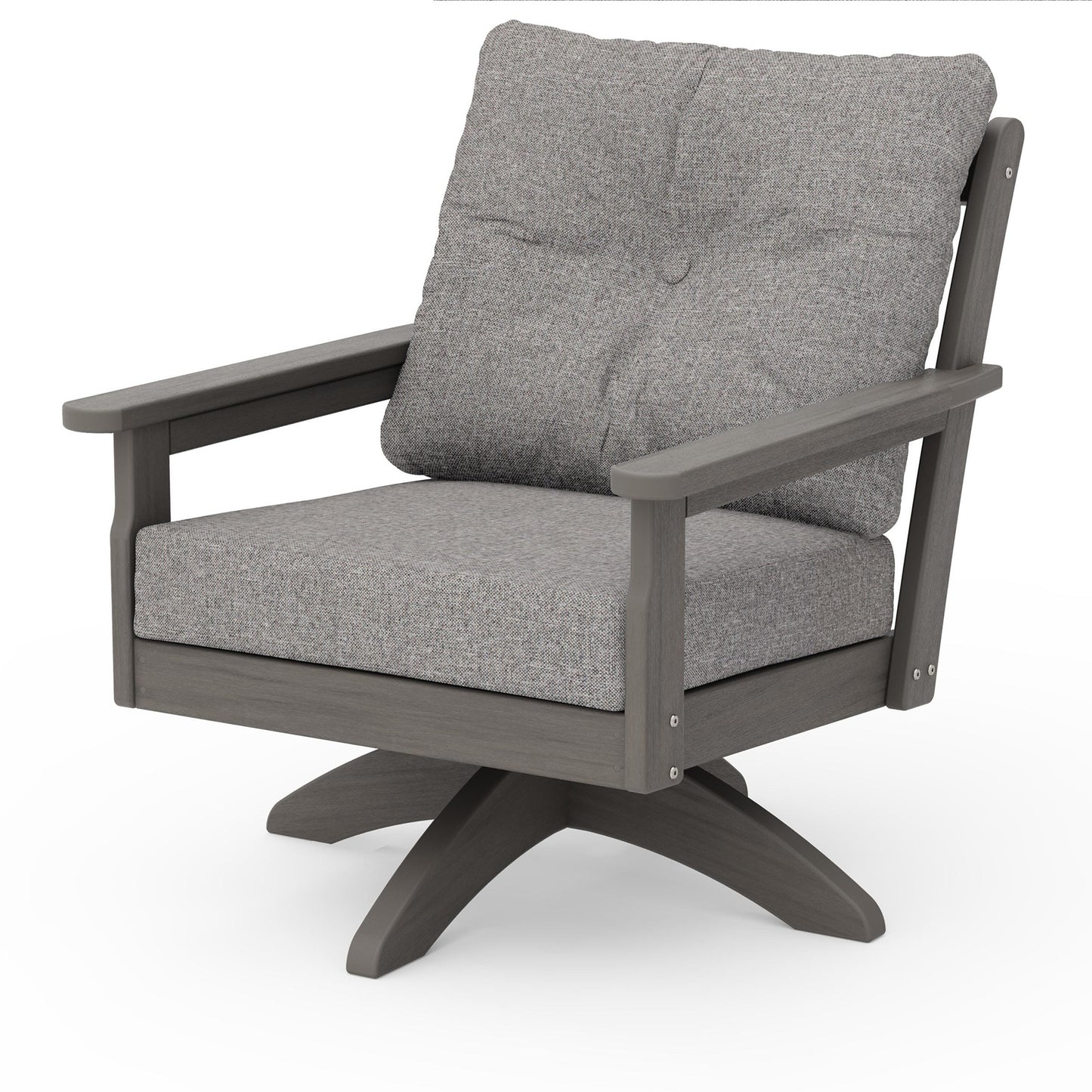 Vineyard Deep Seating Swivel Chair Driftwood Frame Grey Mist Cushions, image 27