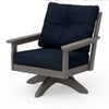 Vineyard Deep Seating Swivel Chair Driftwood Frame Marine Indigo Cushions