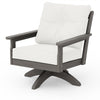 Vineyard Deep Seating Swivel Chair Driftwood Frame Natural Linen Cushions