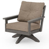 Vineyard Deep Seating Swivel Chair Driftwood Frame Spiced Burlap Cushions