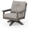 Vineyard Deep Seating Swivel Chair Driftwood Frame Weathered Tweed Cushions