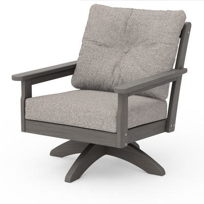 
                  Vineyard Deep Seating Swivel Chair Driftwood Frame Weathered Tweed Cushions - Image 92
                