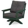 Vineyard Deep Seating Swivel Chair Green Frame Ash Charcoal Cushions
