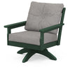 Vineyard Deep Seating Swivel Chair Green Frame Grey Mist Cushions