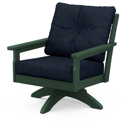 
                  Vineyard Deep Seating Swivel Chair Green Frame Marine Indigo Cushions - Image 34
                