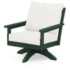Vineyard Deep Seating Swivel Chair Green Frame Natural Linen Cushions