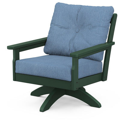 
                  Vineyard Deep Seating Swivel Chair Green Frame Sky Blue Cushions - Image 60
                