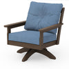 Vineyard Deep Seating Swivel Chair Kona Frame Sky Blue Cushions