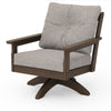 Vineyard Deep Seating Swivel Chair Kona Frame Weathered Tweed Cushions