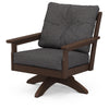 Vineyard Deep Seating Swivel Chair Mahogany Frame Ash Charcoal Cushions