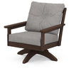 Vineyard Deep Seating Swivel Chair Mahogany Frame Grey Mist Cushions