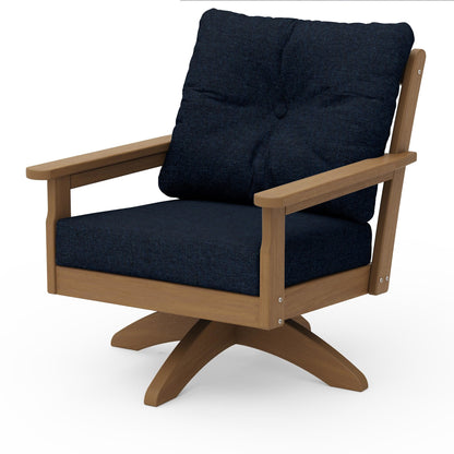 
                  Vineyard Deep Seating Swivel Chair Natural Frame Marine Indigo Cushions - Image 39
                