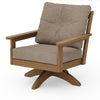 Vineyard Deep Seating Swivel Chair Natural Frame Spiced Burlap Cushions