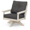 Vineyard Deep Seating Swivel Chair Sand Frame Ash Charcoal Cushions