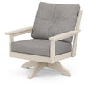 Vineyard Deep Seating Swivel Chair Sand Frame Grey Mist Cushions