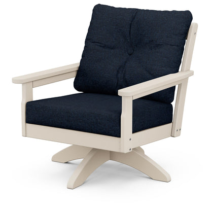 
                  Vineyard Deep Seating Swivel Chair Sand Frame Marine Indigo Cushions - Image 33
                