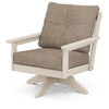 Vineyard Deep Seating Swivel Chair Sand Frame Spiced Burlap Cushions