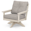 Vineyard Deep Seating Swivel Chair Sand Frame Weathered Tweed Cushions