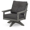 Vineyard Deep Seating Swivel Chair Slate Grey Frame Ash Charcoal Cushions