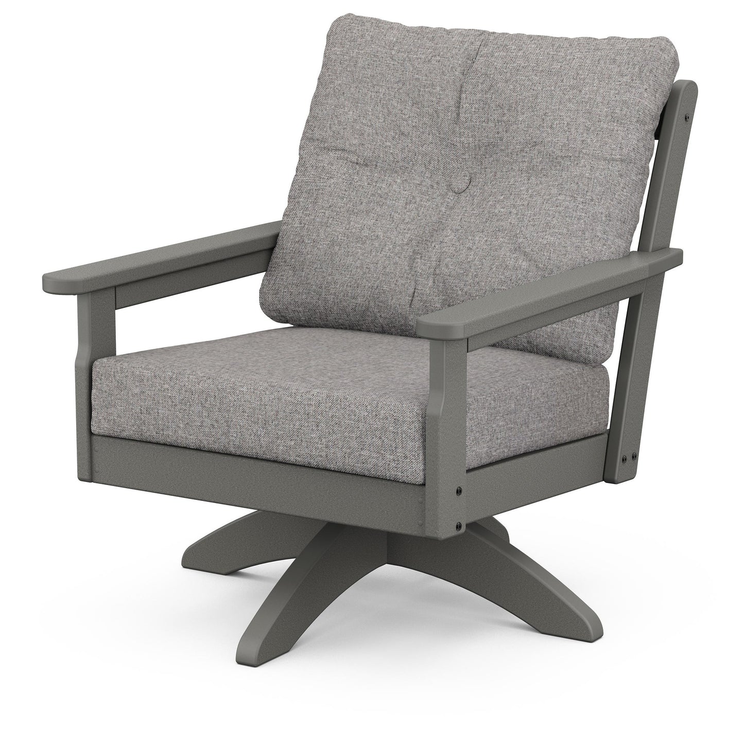 Vineyard Deep Seating Swivel Chair Slate Grey Frame Grey Mist Cushions, image 16
