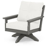Vineyard Deep Seating Swivel Chair Slate Grey Frame Natural Linen Cushions