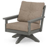 Vineyard Deep Seating Swivel Chair Slate Grey Frame Spiced Burlap Cushions