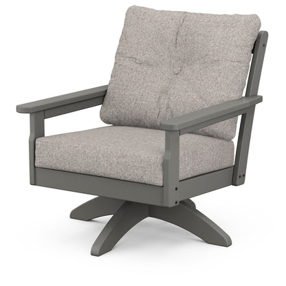 
                  Vineyard Deep Seating Swivel Chair Slate Grey Frame Weathered Tweed Cushions - Image 80
                