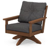 Vineyard Deep Seating Swivel Chair Teak Frame Ash Charcoal Cushions