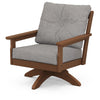Vineyard Deep Seating Swivel Chair Teak Frame Grey Mist Cushions