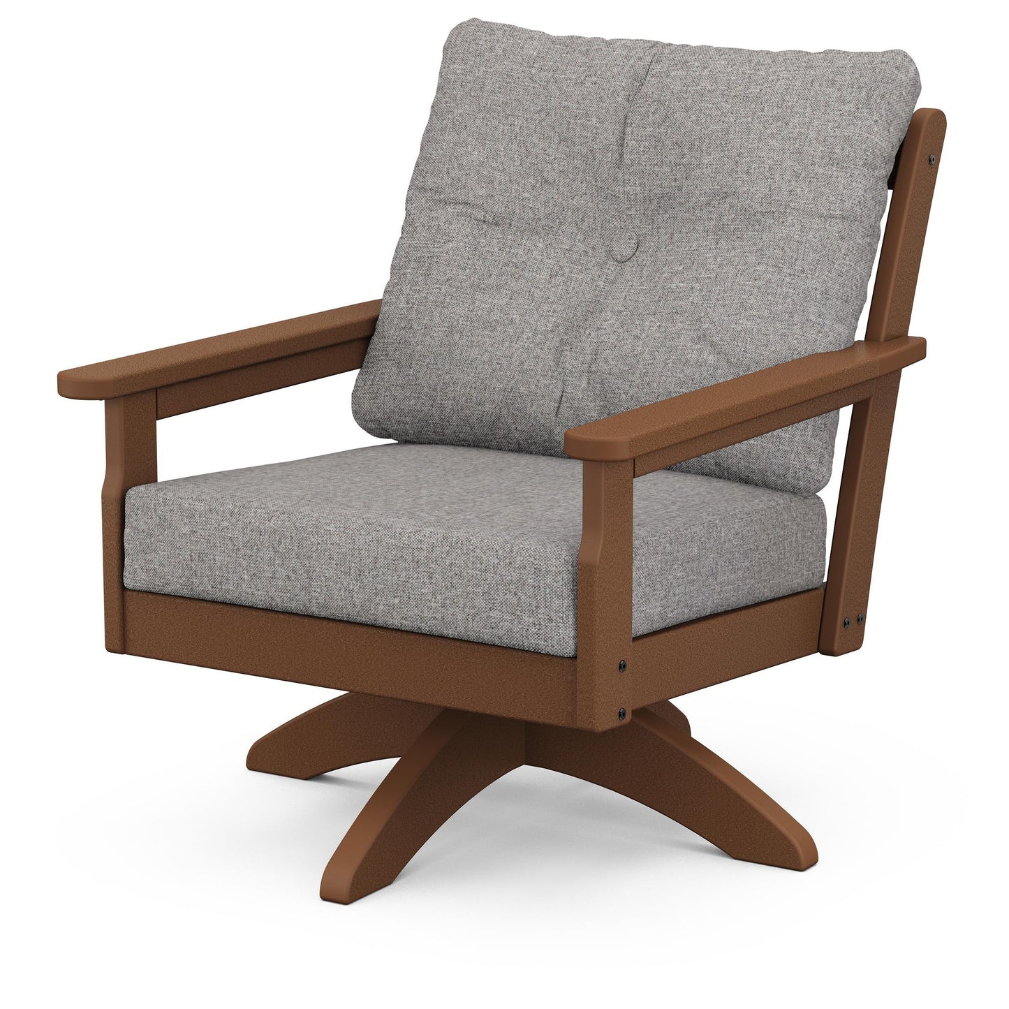 Vineyard Deep Seating Swivel Chair Teak Frame Grey Mist Cushions, image 19