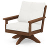 Vineyard Deep Seating Swivel Chair Teak Frame Natural Linen Cushions
