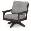 Vineyard Deep Seating Swivel Chair Vintage Coffee Frame Grey Mist Cushions