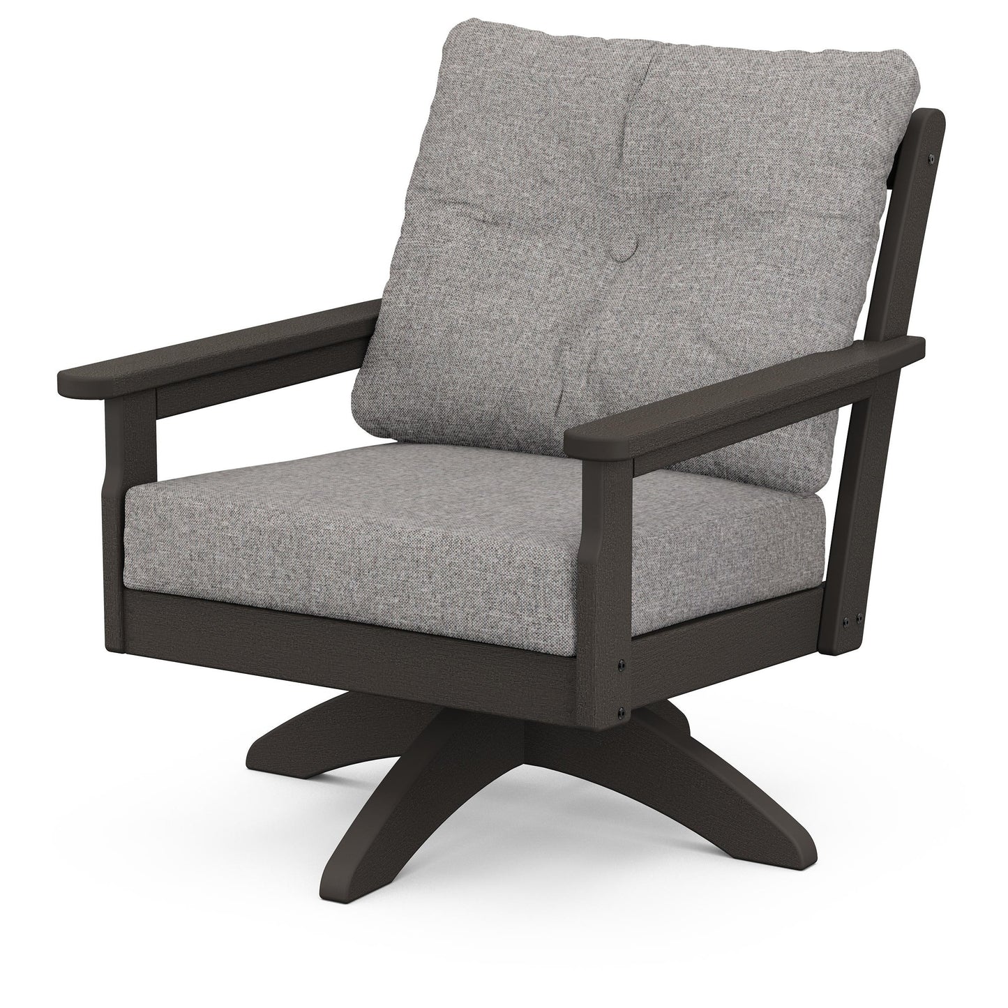 Vineyard Deep Seating Swivel Chair Vintage Coffee Frame Grey Mist Cushions, image 22
