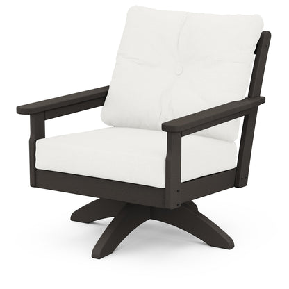 
                  Vineyard Deep Seating Swivel Chair Vintage Coffee Frame Natural Linen Cushions - Image 48
                
