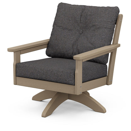 
                  Vineyard Deep Seating Swivel Chair Vintage Sahara Frame Ash Charcoal Cushions - Image 11
                