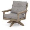 Vineyard Deep Seating Swivel Chair Vintage Sahara Frame Grey Mist Cushions