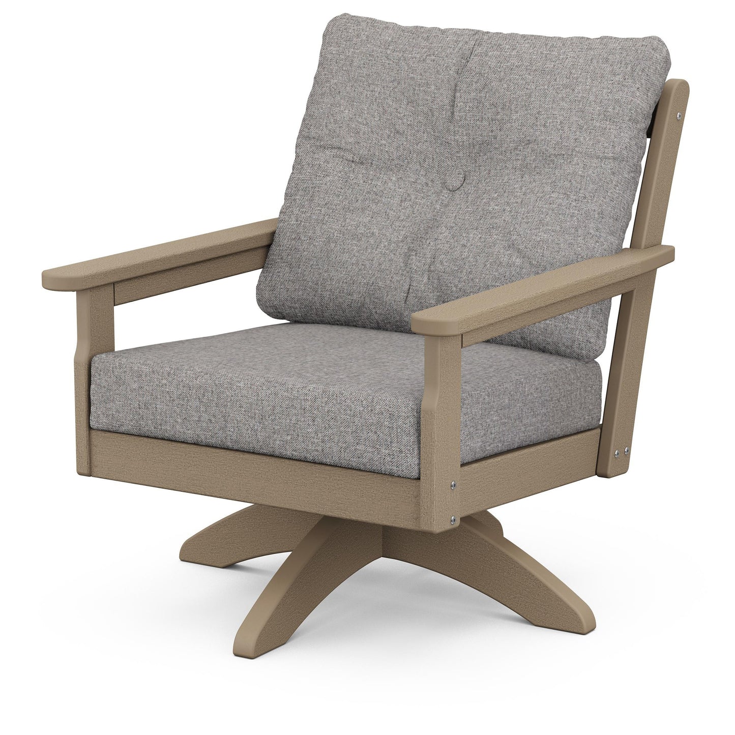 Vineyard Deep Seating Swivel Chair Vintage Sahara Frame Grey Mist Cushions, image 23