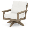Vineyard Deep Seating Swivel Chair Vintage Sahara Frame Natural Linen Cushions
