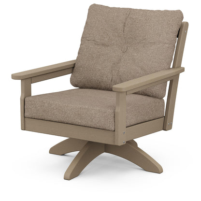 
                  Vineyard Deep Seating Swivel Chair Vintage Sahara Frame Spiced Burlap Cushions - Image 75
                