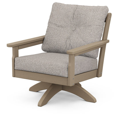 
                  Vineyard Deep Seating Swivel Chair Vintage Sahara Frame Weathered Tweed Cushions - Image 88
                