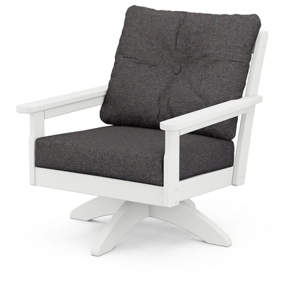 
                  Vineyard Deep Seating Swivel Chair White Frame Ash Charcoal Cushions - Image 5
                