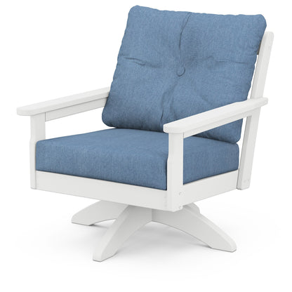 
                  Vineyard Deep Seating Swivel Chair White Frame Sky Blue Cushions - Image 56
                
